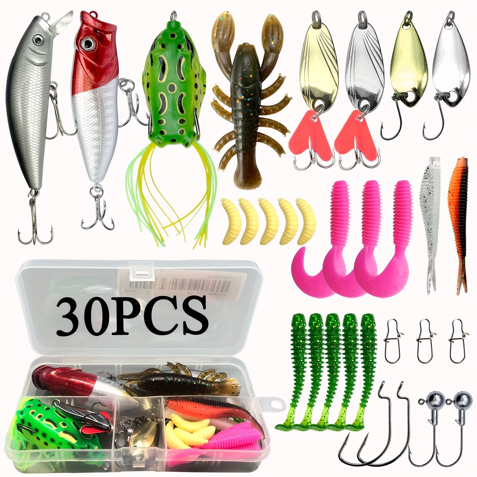 Randomly Shaped Lead Weights, 30/79/84/93/106/283pcs of Fishing Lures for Topwater Fishing, Tackle Kit for Bass, Trout, And Salmon, Including a Lure Kit Box with Minnow Poppers, Spoon Lures, Soft Plastic Worms, Bait Rigs, And Jig Heads