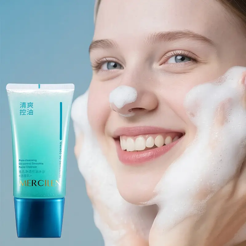 Mercilen Pore Cleansing Oil Control Ice Sand Face Wash 150g, Rich Foam, Amino Acid Surfactant, Deep Cleaning, Clear Pores, Skin Refreshment