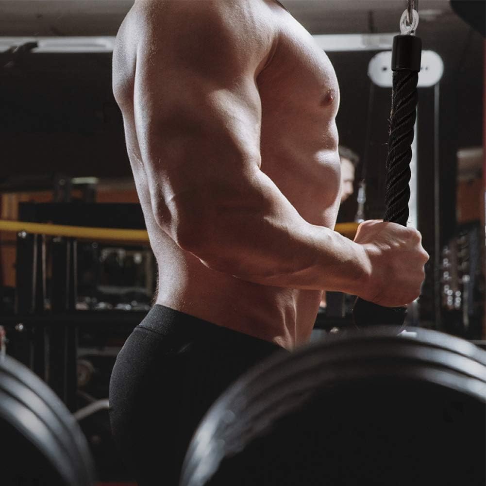 Pull Down Rope Single Grip Tricep Bicep Exercise Attachment for  Machines Gym Pulley Workout