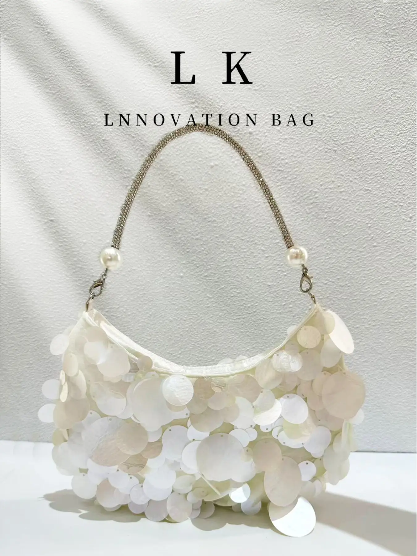 1 piece elegant simulated shell sequin evening bag for women, white fairy style shimmer handbag, high-end bridal wedding clutch, suitable for weddings, balls, and cocktail parties, the perfect gift for women