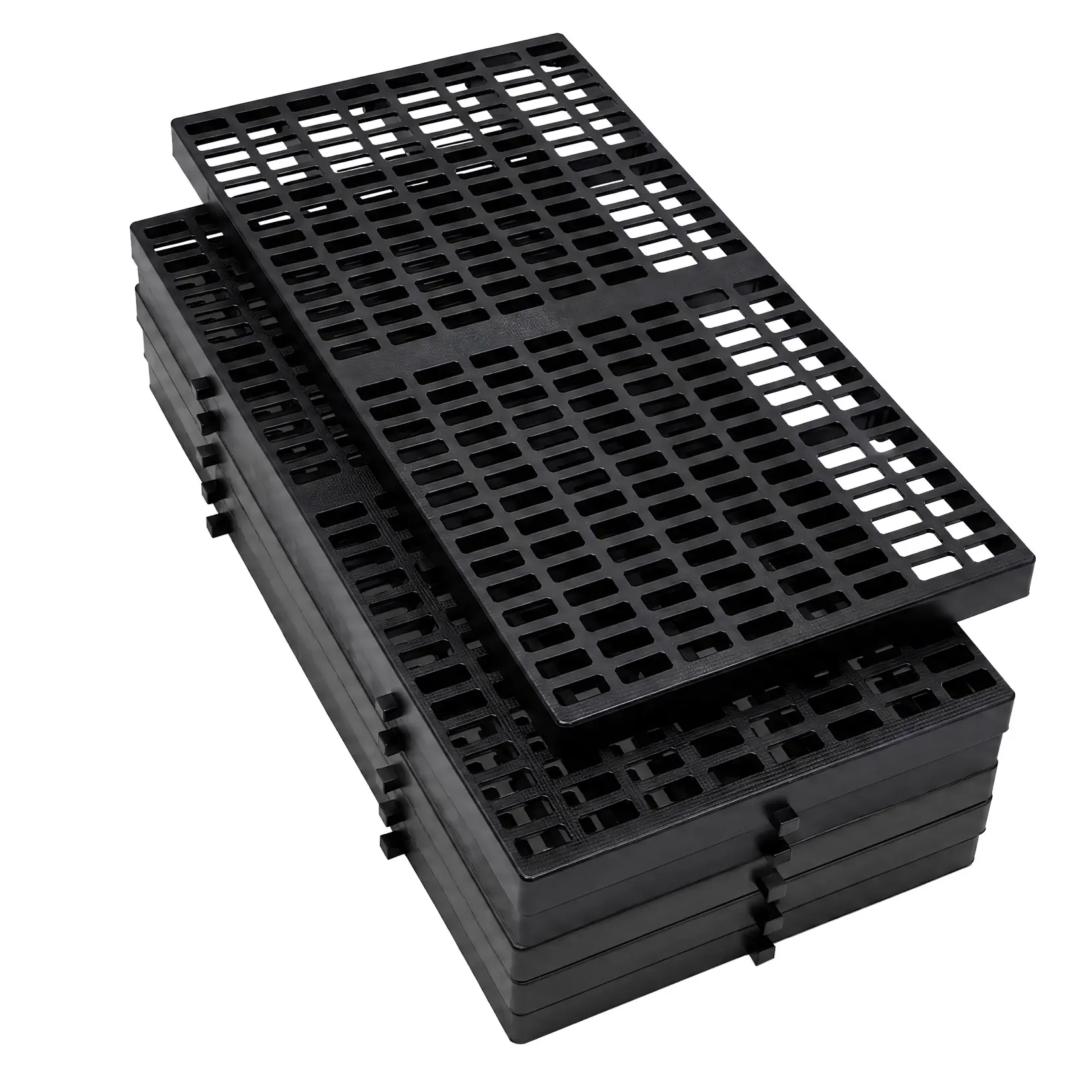 23.6"x11.8" Heavy Duty Plastic Pallet 6/12/18 Pack, Lightweight Water-Resistant Floor Pad, Breathable Grid Ventilation Storage Mat, Stackable Pallet Rack for Warehouse, Pantry, Closet & Basement
