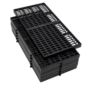 23.6"x11.8" Heavy Duty Plastic Pallet 6/12/18 Pack, Lightweight Water-Resistant Floor Pad, Breathable Grid Ventilation Storage Mat, Stackable Pallet Rack for Warehouse, Pantry, Closet & Basement