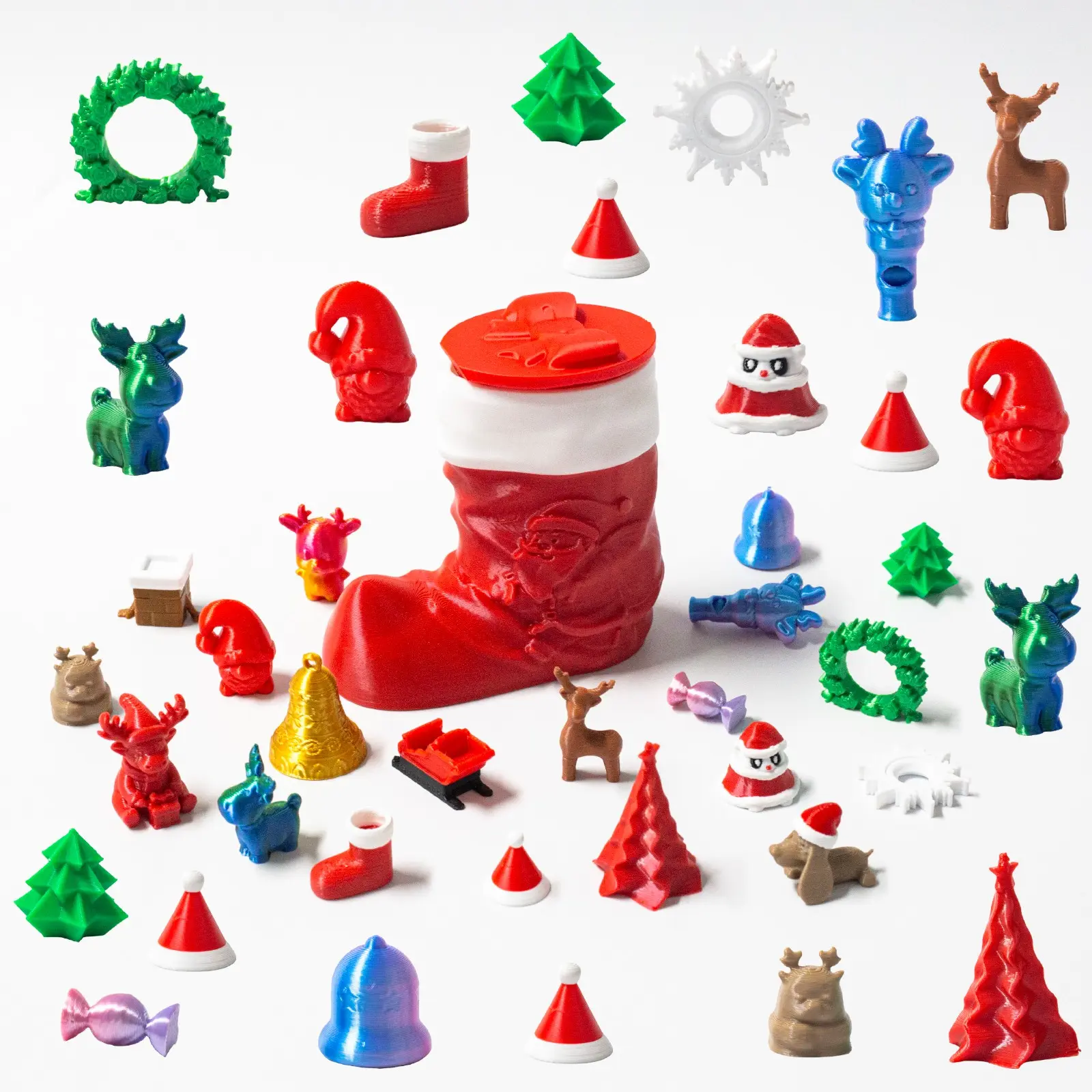 3D Printed Christmas Socks Storage Set, and Festive Christmas Decoration Set, Holiday Party Decor Set, Perfect Gift for Friends and Family