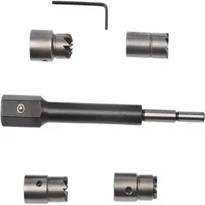 Metal Diesel Injector Seat Reamer Tool Set, Includes Carbon Remover, Reamer, Hex Wrench, T-Wrench, Ideal for Car Maintenance