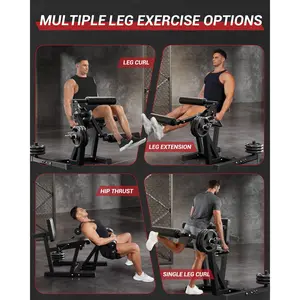 Summervibes Flash sale home items Leg Extension and Curl Machine, Lower Body Specialized Leg Exercise Equipment, Adjustable Plate-Loaded Leg Workout Bench with Rotary Leg Extension for Thighs, Home Gym Weight Training Machine