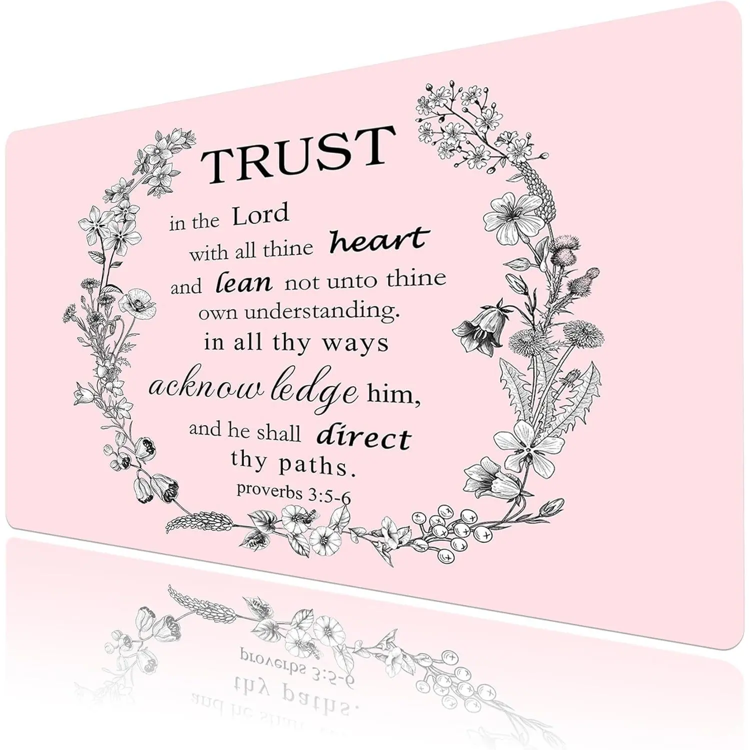 Pink Large Mouse Pad Bible Verse Keyboard Mat 31.5x15.7 Inch Scripture  Extended Desk Mat Smooth Non-Slip Rubber Mousepad Relaxing Spiritual Desk Accessories for Office Home