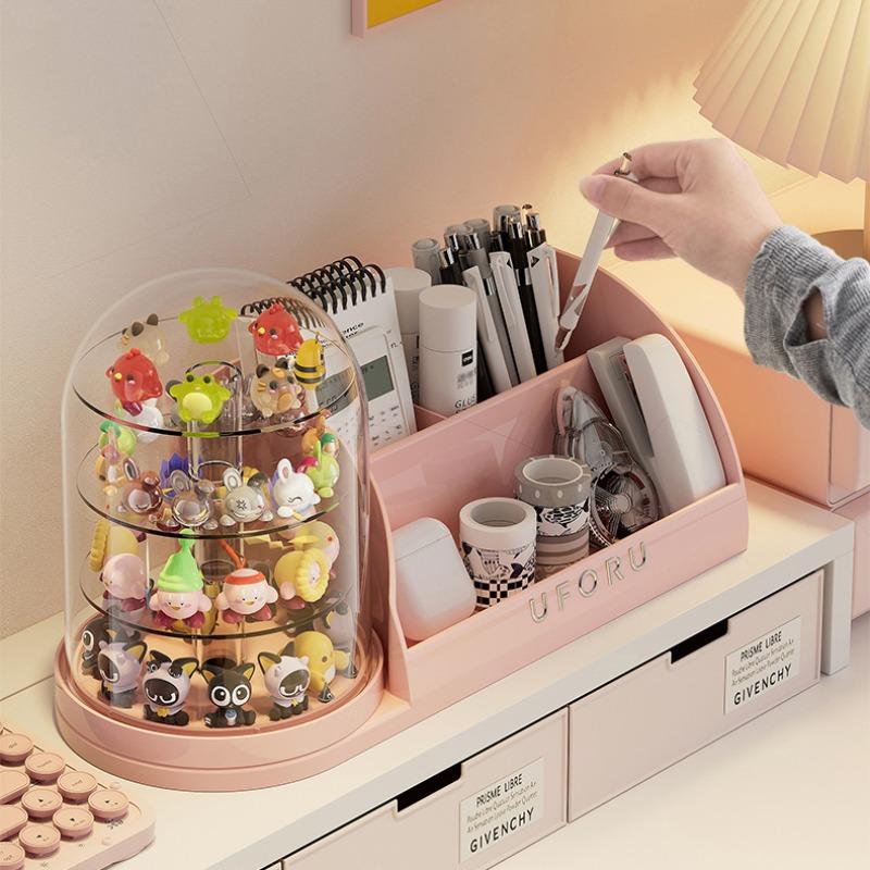 360° Rotating Storage Display Box, Transparent Layered Organizer, Suitable for Popbean, Labubu, Skullpanda, Dimoo, Hirono, Molly Collectors