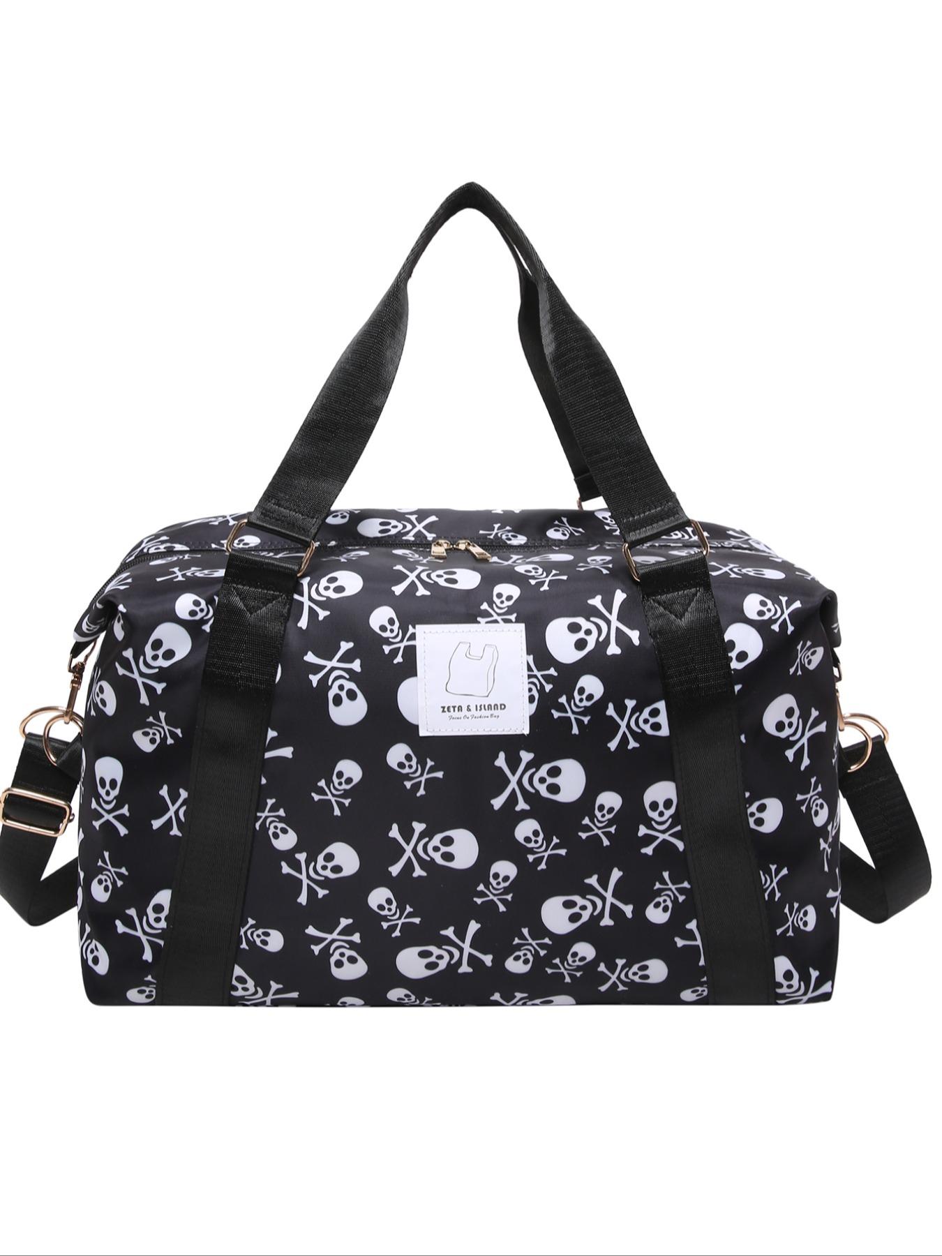Halloween Themed Duffel Bag, Large Capacity Travel Bag with Waterproof Pocket & Shoe Compartment, Portable Travel Bag for Travel Sports Fitness Tourism