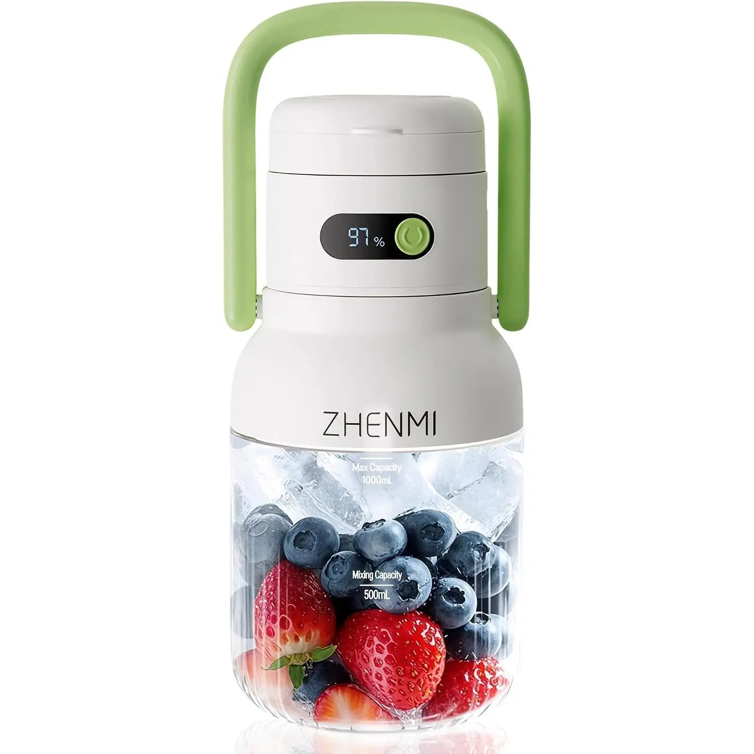 Portable Blender, Personal Blender for Smoothies & Shakes, Cordless, 33oz BPA-Free Vessel, 18000RPM Motor, Leakproof Lid with Sip Spout, USB-C Rechargeable, Easy-to-Clean Parts (Green)