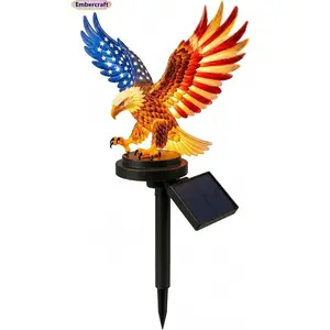 Viral America 250 Solar Eagle Garden Stake Light, Patriotic Outdoor Yard Decor with Waterproof LED Glow, Commemorative Memorial Day & 4th of July Statue, Americana Pathway Accent, Personalized Gift summerwins