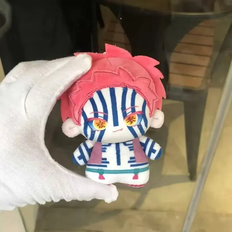 10cm Unisex Anime Demon Slayer: Kimetsu No Yaiba Akaza Soft Plush Figure - Kawaii Cute Bag Pendant, Keychain Decor, Stuffed Doll for Fans' Birthday Gifts
