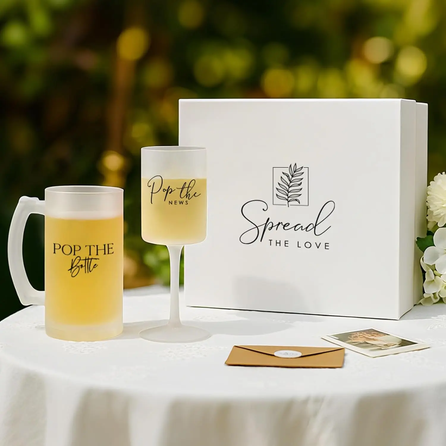 Engagement Gifts for Couples 2026, Frosted Glass Champagne Flute and  Mug Set, Newly Engaged  for Her & Him, Bride and Groom Toasting Glasses for Wedding, Anniversary,  Shower