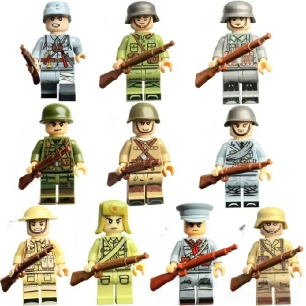 8 building block mini-figures with historical costumes in different styles, compatible with various building block themed scenes to enrich your block set displays. They make ideal gifts for history fans and building block enthusiasts alike