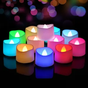 7-Color Changing  Operated  Lights, 200+Hour Electric Flameless Candles, Realistic Votive LED  Lights for Wedding Party Halloween Thanksgiving Christmas Decorations Pack of 12