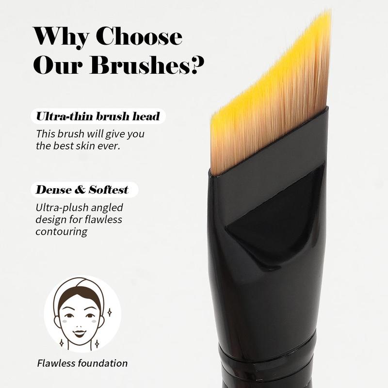 MAANGE 1pc Professional Crescent Shape Foundation Brush/Face Mask Brush, Versatile Makeup Tool for Flawless Application, Ideal for Creams and Liquids, Makeup Accessories Gifts for Friends