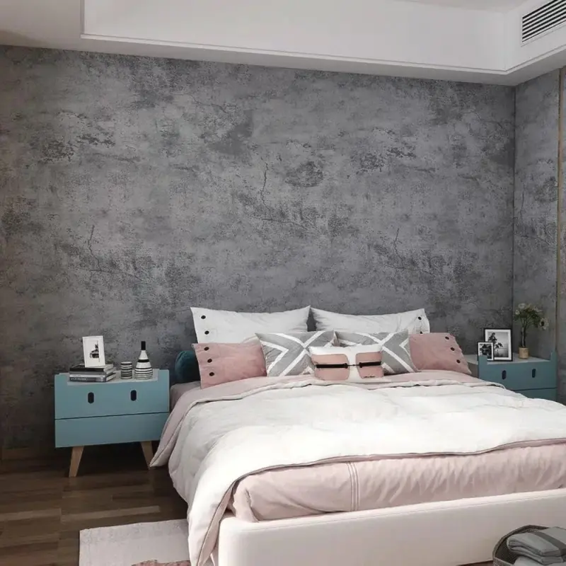 1 Roll 15.75 x 118.11 Inches weathered concrete self adhesive wallpaper grey cement texture removable vinyl waterproof for kitchen bathroom bedroom decor