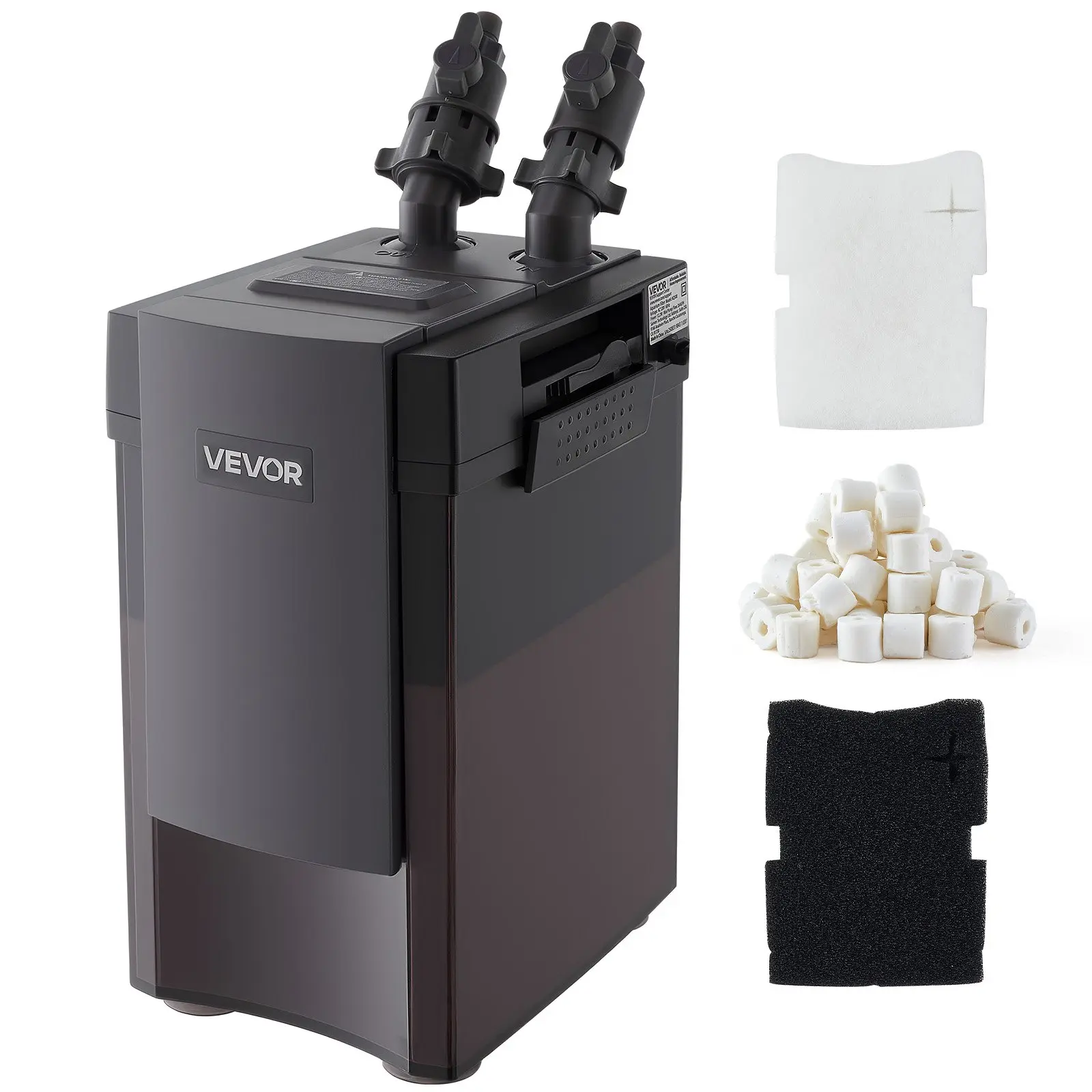 【Summerfinds】VEVOR Aquarium Filter, 162.7 GPH Flow External Pump, 3-Stage Water Circulation Cleaning Machine with Filter Media Set for Up to 100-Gallon Freshwater Large Fish Tanks