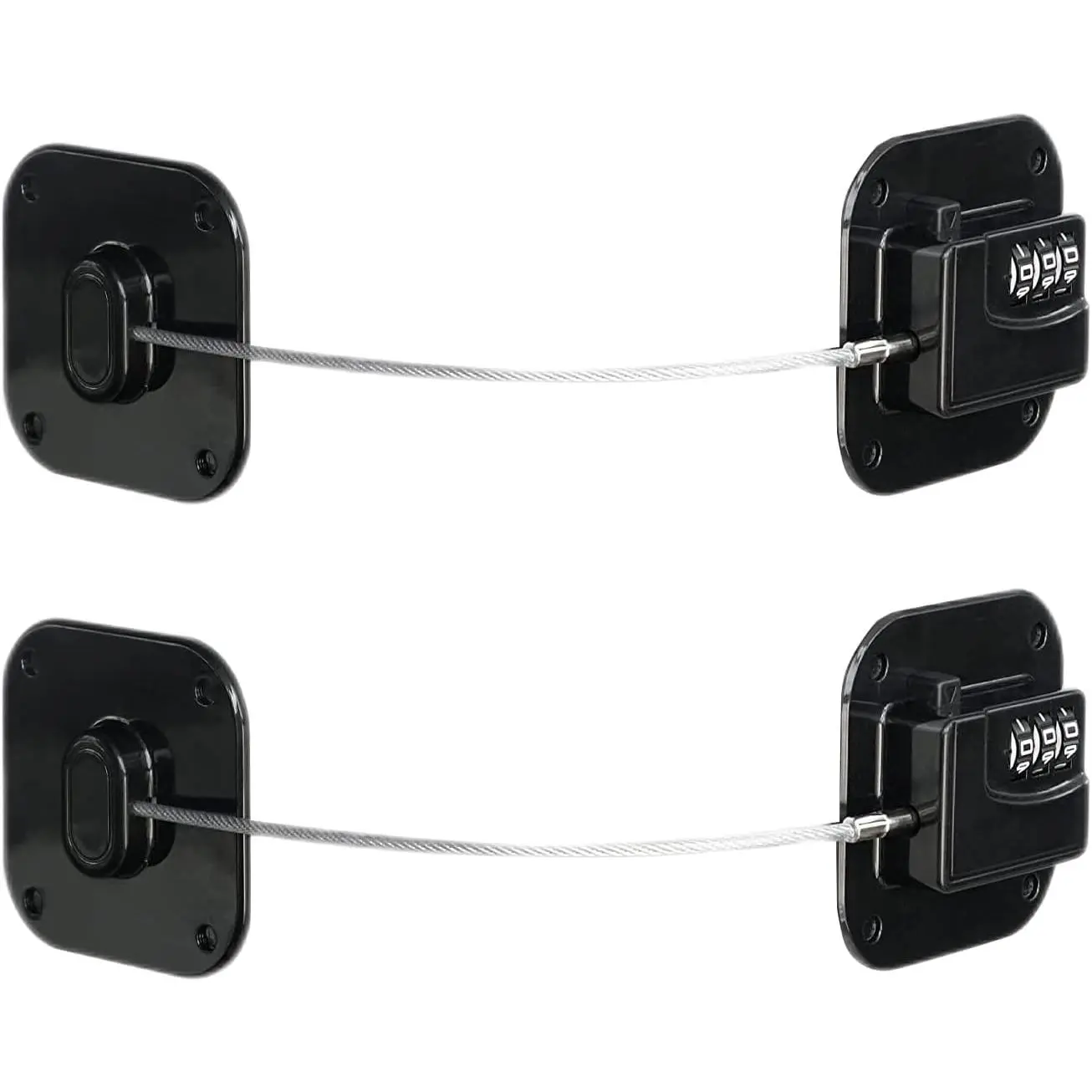 Child Safety Cabinet Locks Combination Fridge Lock Closet Cabinet Locks Black 2Pcs
