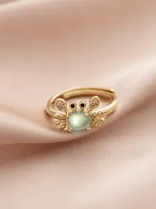 Cute Mini Crab Design Statement Ring, Adjustable Rings, Unique Fashion Jewelry, Trendy Accessory for Parties and Gifts