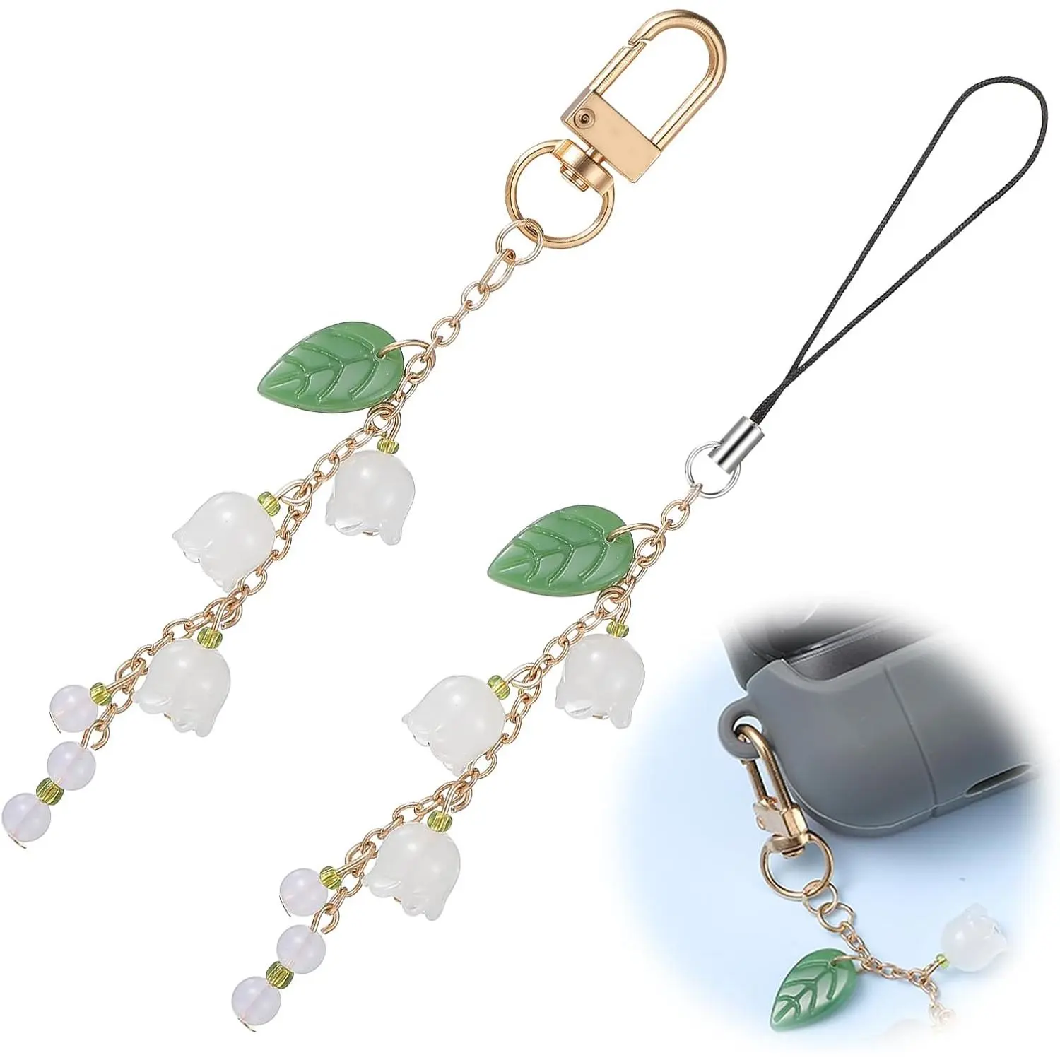 2 count Cute Phone Charms Phonecharm, Cute Flower Phone  for Bag | Aesthetic Y2K,  of The Valley, Cellphone Wrist Strap, Y2K Accessories, , Camera Pendants, Decor