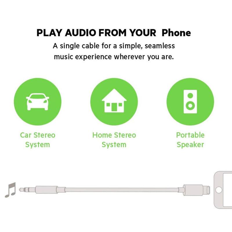 3.5mm Jack Aux Cable Adapter, Stereo Sound Auxiliary Cable, Headphone Jack Adapter Male Head Auxiliary Stereo Audio Cable for iPhone 14/13/12/11/XR/X/8 7