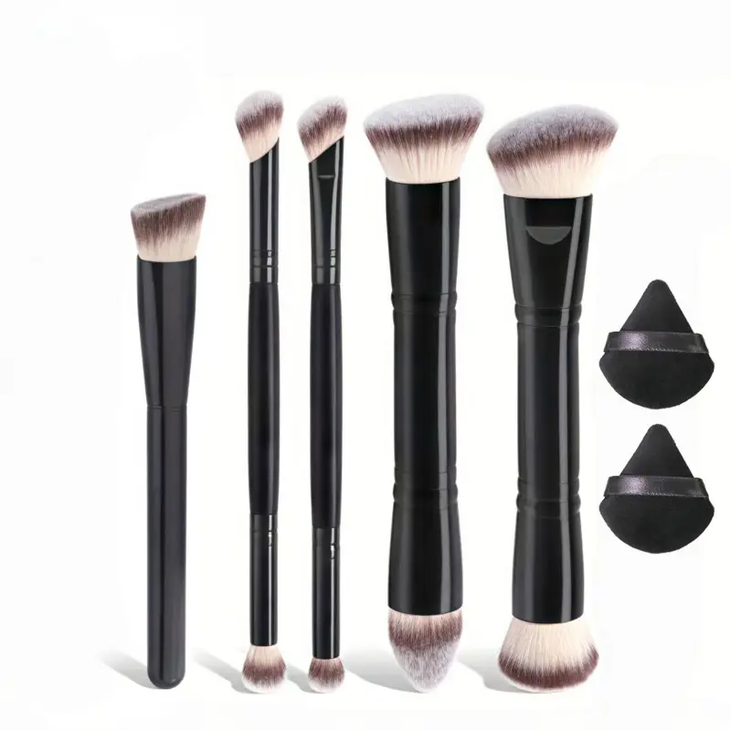 7pcs Rose Princess Dual-Ended Professional Face Makeup Brushes Makeup Brush Set – Angled & Tapered Foundation Brush, Contouring Brush, Blush Brush, Powder Brush, Eyeshadow Brush, Concealer Brush, Highlighter Brush, Blending Brush.