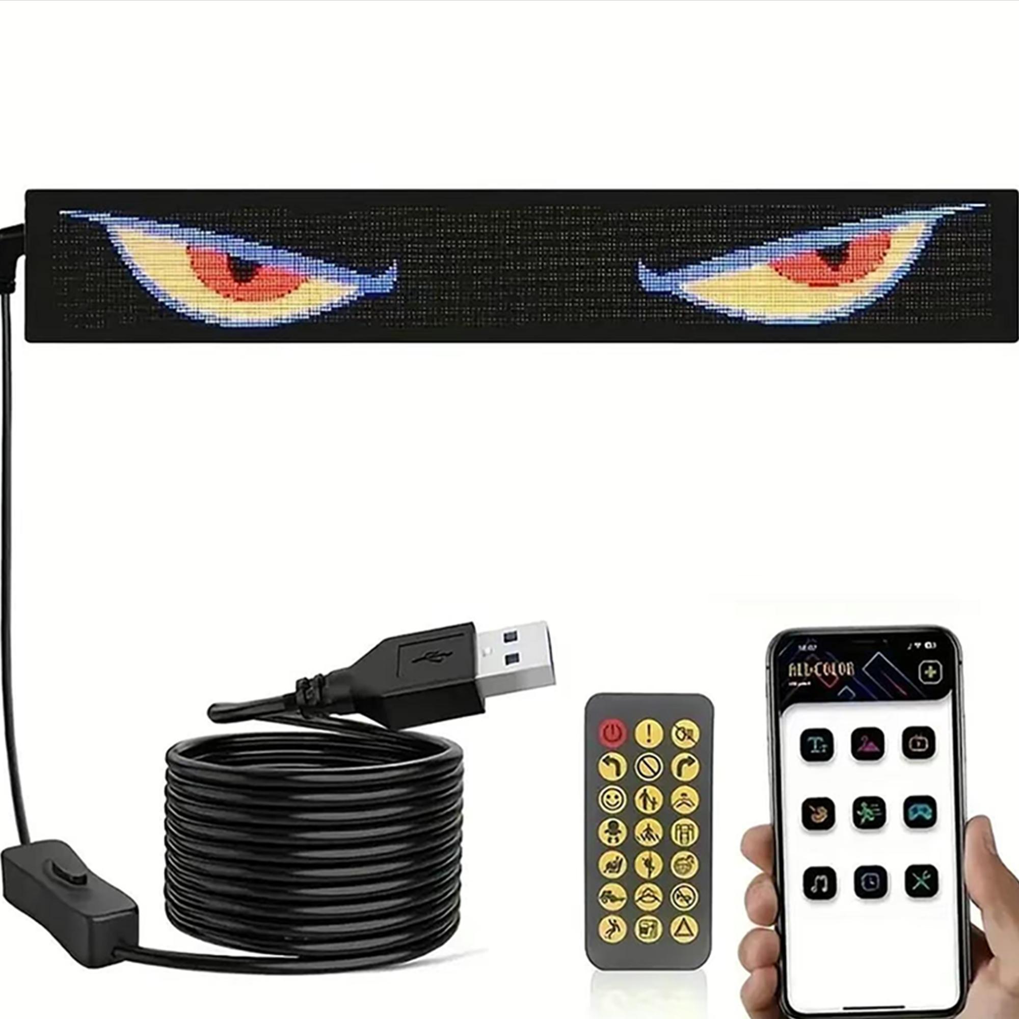 Eye Pattern LED Display Screen, 1 Set USB Powered LED Dynamic Matrix Panel, APP & Remote Control LED Display Screen for DIY Custom Text Animation, Led Car Ambient Light