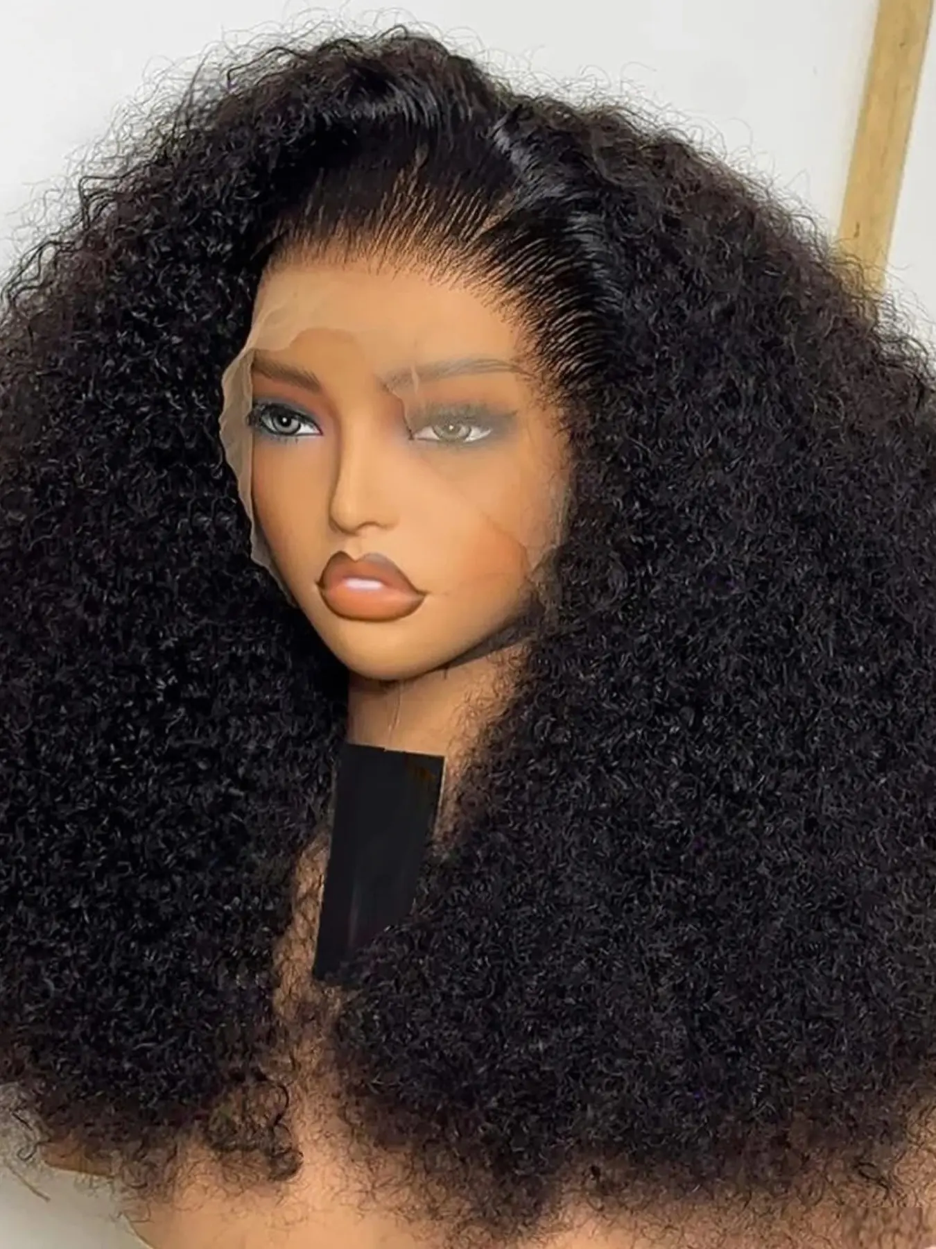 180% Density Soft Glue-Free Curly Wig, 24 Inches Daily Curl Style, 13x4x1 Lace Front Full Cap, Heat-Resistant Fiber Hair