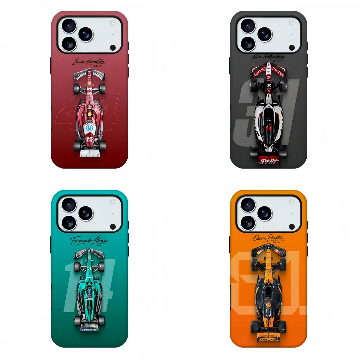 F1 Formula 1 Racing Car Top View Signature Print Phone Case, Gradient Color Motorsports Minimal Racing Fan Shockproof Sports Trendy Phone Shell for iPhone11 12 13 14 15 16 17pro max and Samsung S21-S26 .Perfect for Her/HimGirly Phone Caseslovely gift