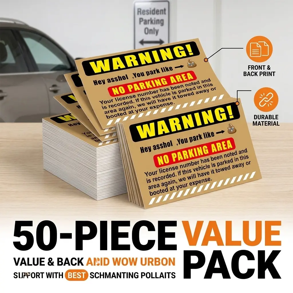 Parking Violation Reminder Business Card, Dual-Sided Design, Multiple Pre-Set Reason Checkboxes, Quick Complaint Expression, Durable Material