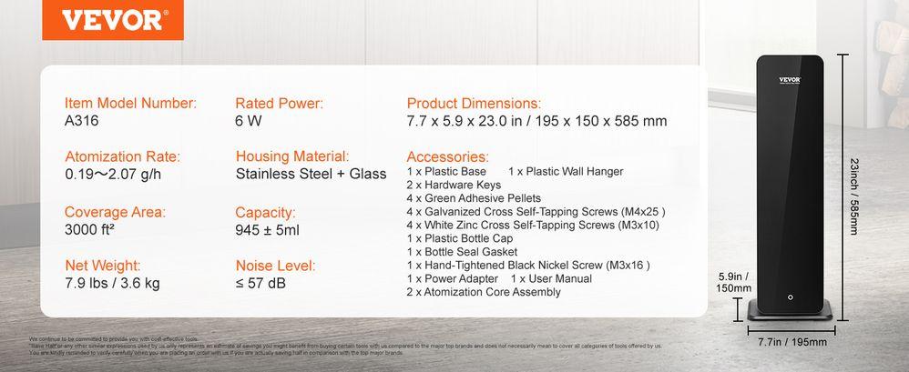 VEVOR Scent Air Machine for Home, 950ml Bluetooth Smart Cold Air Diffuser, 3000sq.ft Waterless Essential Oil Scent Air Diffuser, Floor Standing Aromatherapy Machine for Large Room, Office, Hotel VEVOR Scent Air Machine for Home, 950ml Bluetooth Smart Cold Air Diffuser, 3000sq.ft Waterless Essential Oil Scent Air Diffuser, Floor Standing Aromatherapy Machine for Large Room, Office, Hotel