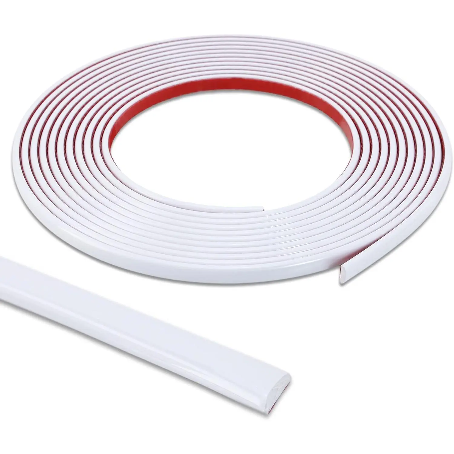 Peel and Stick Shiny White Finish Molding Trim, 196.8" x 0.31" Flexible Decoration Strip for Wall, Tile , Mirror, Cabinet, Furniture and DIY  Decor