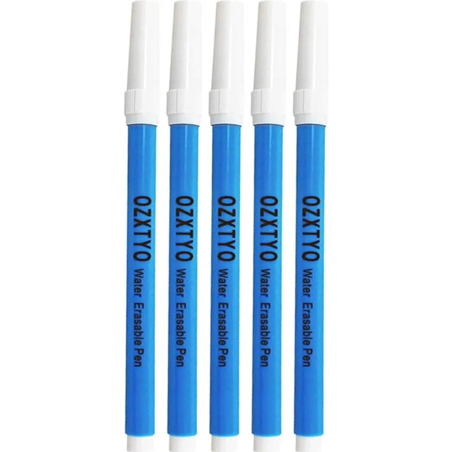 Washable Fabric Markers for Sewing,5 Pack,Blue,Erasable | Water Soluble Embroidery Pen,Fabric Marking Pen,Fabric Marking Pens for Quilting,Sewing Supplies and Accessories