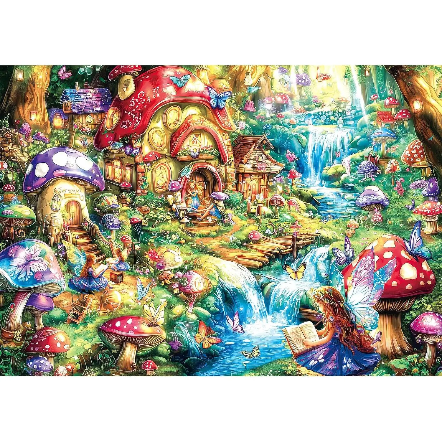 Dreamy Mushroom Valley 500 Piece Puzzle , Fun Puzzles for Adults 500 Pieces for Gifts Halloween Christmas Family Games Lovers