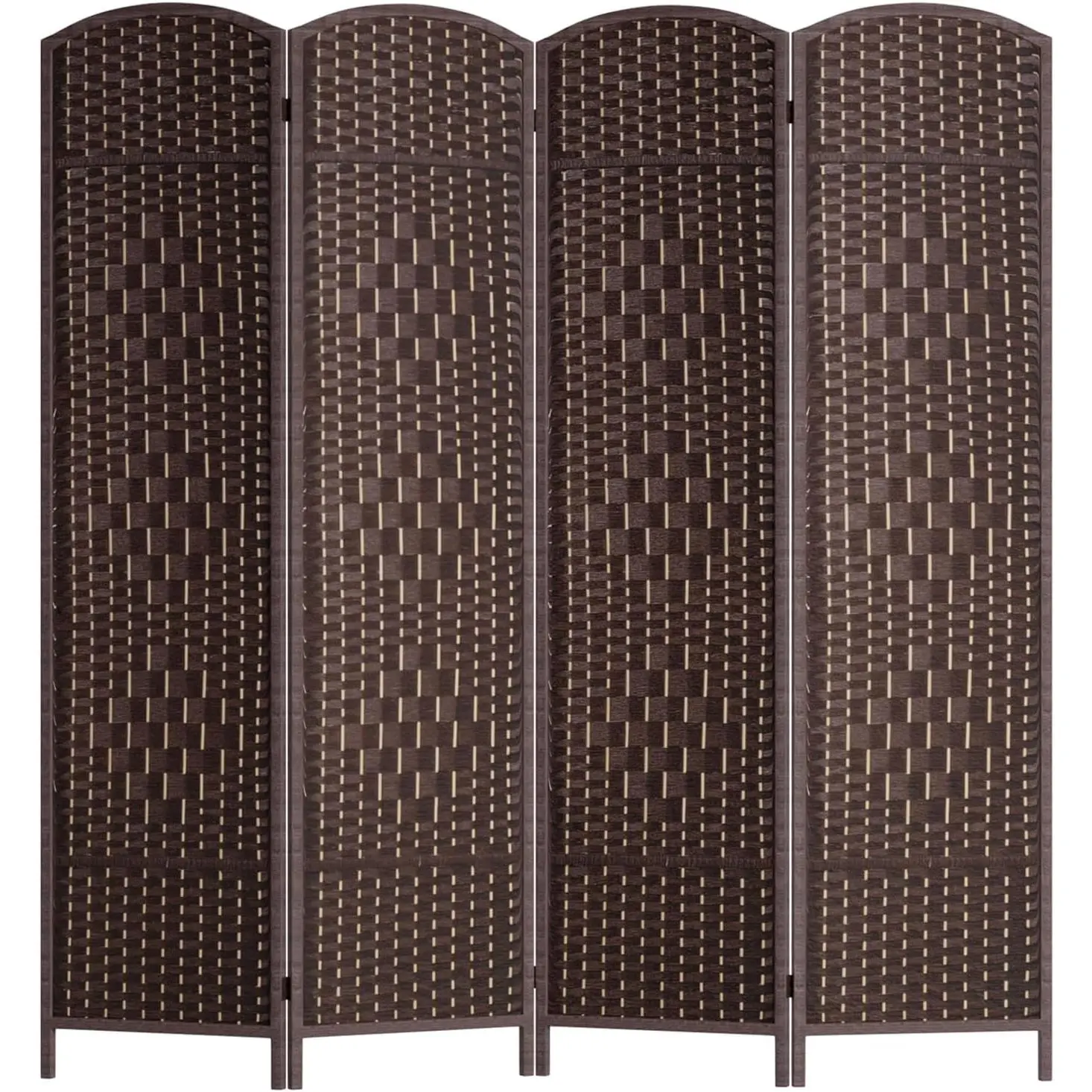 Room Divider Folding Privacy Divider 6 Ft Indoor Wall Divider Portable Partition Wood Screen, Brown (4 Panel)