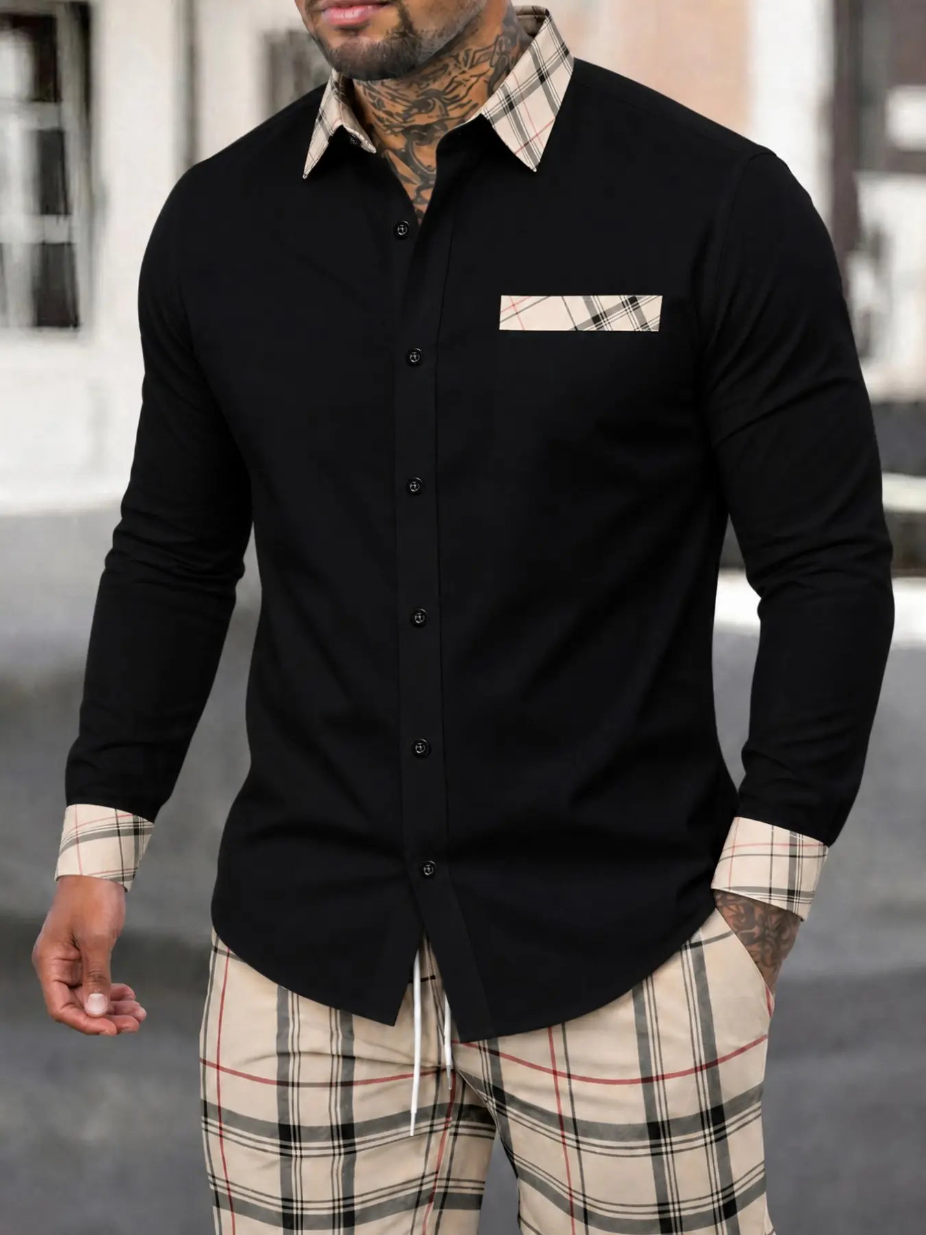 Men's Formal Shirt Csc2671, Classic Plaid Design, Business Shirt, Office and Party Wear, All Seasons