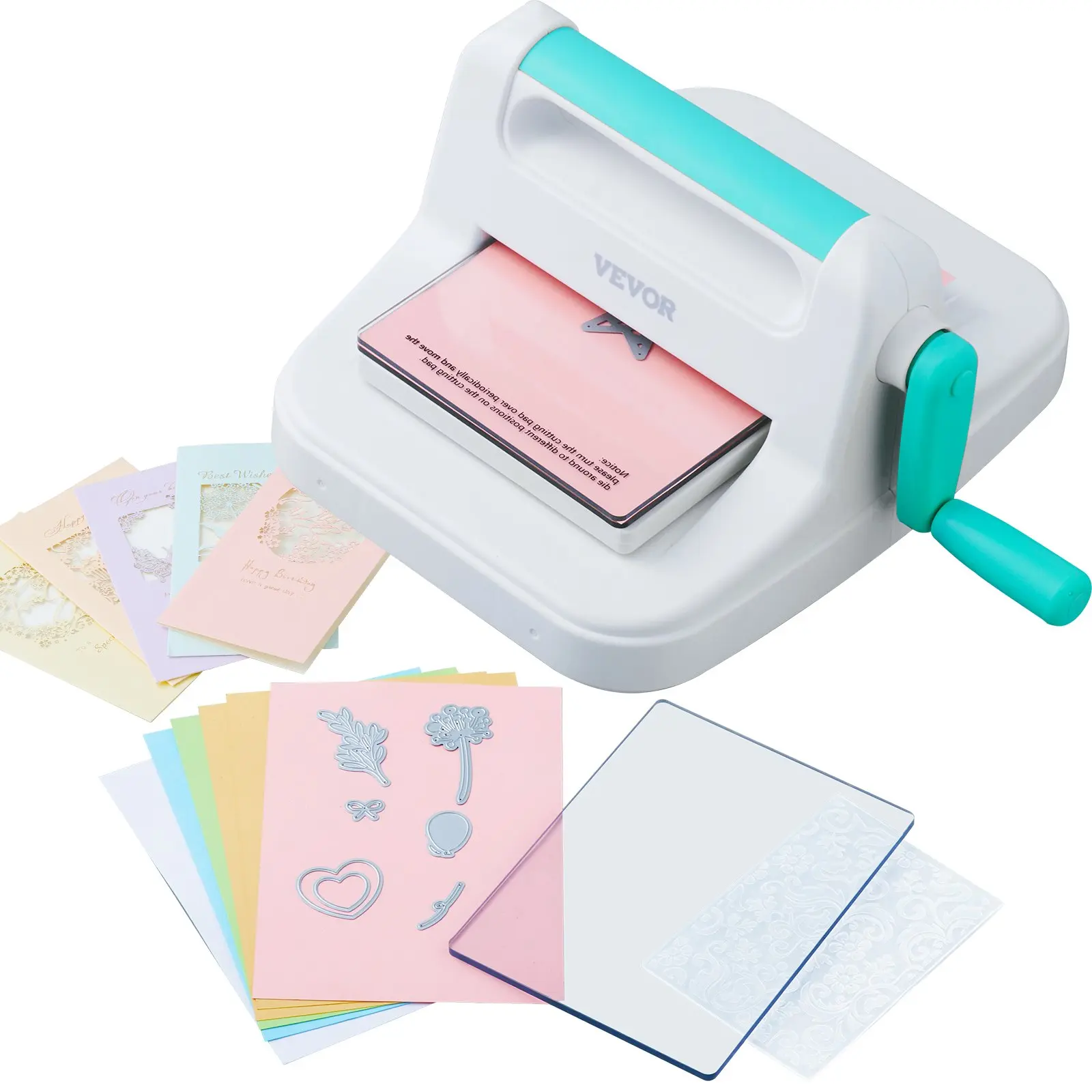 【DealsForYouDays】VEVOR Manual Die Cutting & Embossing Machine, Portable Cut Machines, 6 inch Opening Scrapbooking Machine Full Kit Included, For Arts & Crafts, Scrapbooking, Card Making and Crafting, White