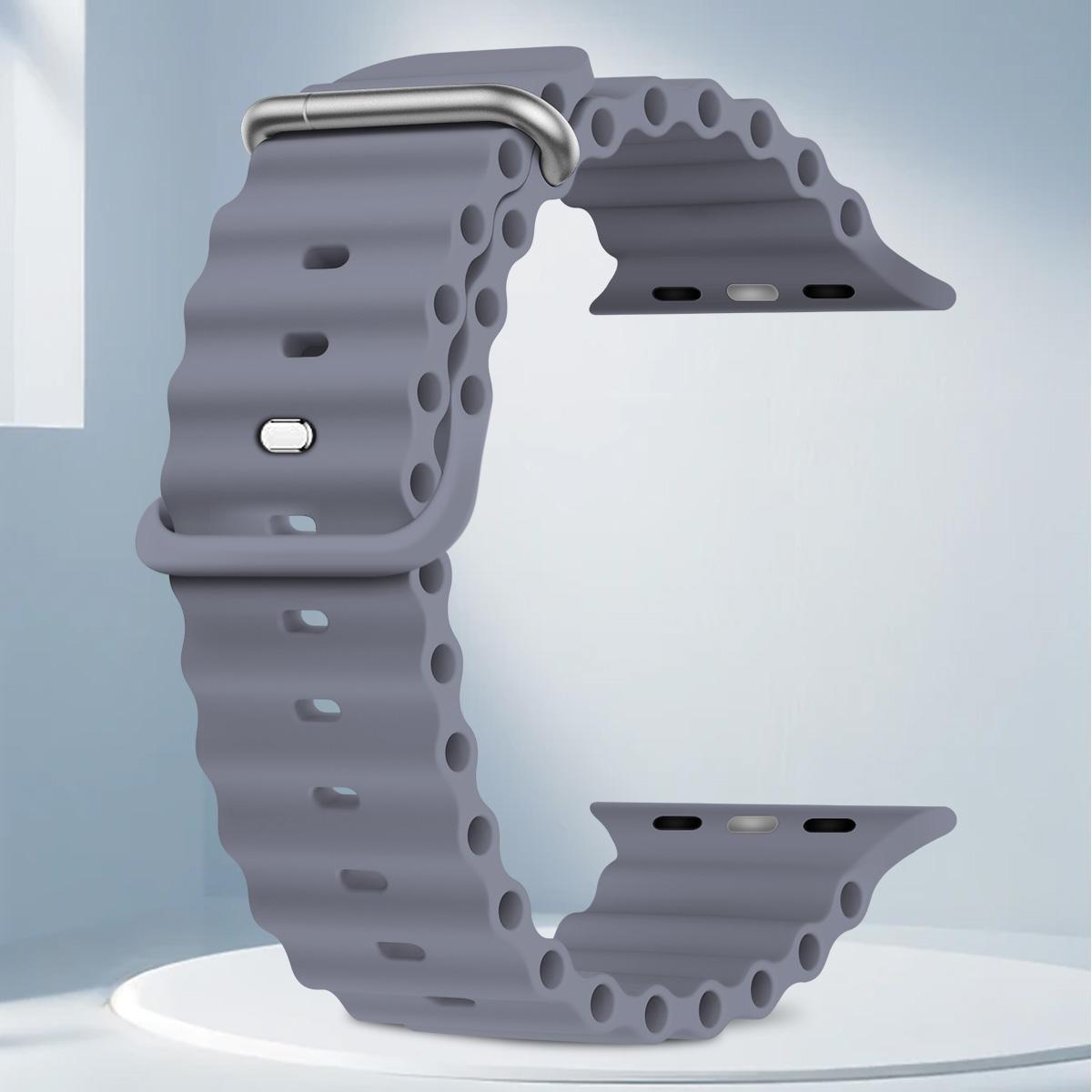 Ocean Band Compatible with Apple Watch Ultra Bands 49mm 46mm 45mm 44mm 42mm Adjustable Silicone Sport Strap for Iwatch Series 1-11 Se Smartwatch Strap Smart Watch Straps