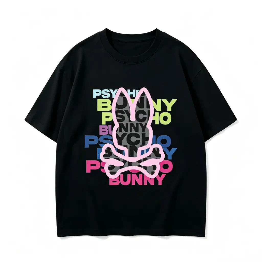 Unisex Bone Rabbit Streetwear T-Shirt - Round Neck, Loose, Simple Trendy, Hip-Hop Style, Spring Summer Casual Daily Sports Top, Tshirt
