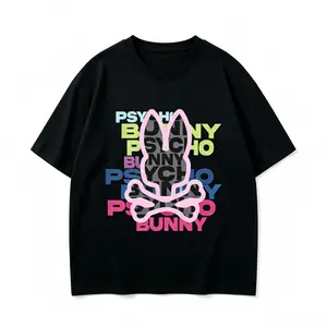 Unisex Bone Rabbit Streetwear T-Shirt - Round Neck, Loose, Simple Trendy, Hip-Hop Style, Spring Summer Casual Daily Sports Top, Tshirt