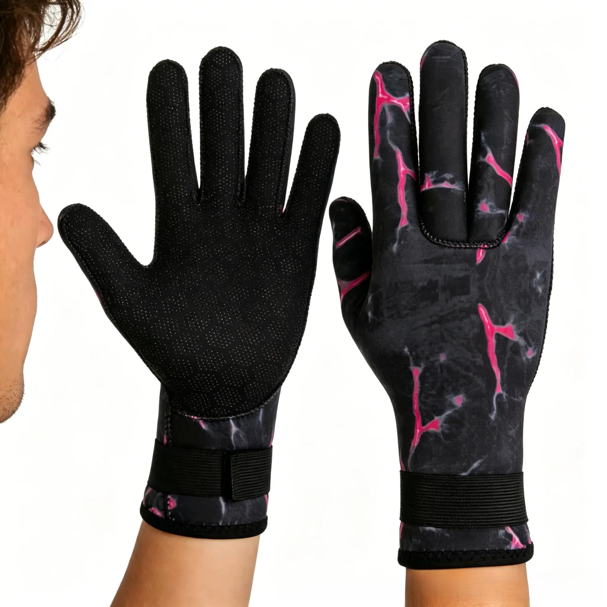 Diving Gloves Camouflage Anti-Slip Winter Swimming Surfing Gloves Thickened Cold-Resistant Warm Gloves Snorkeling
