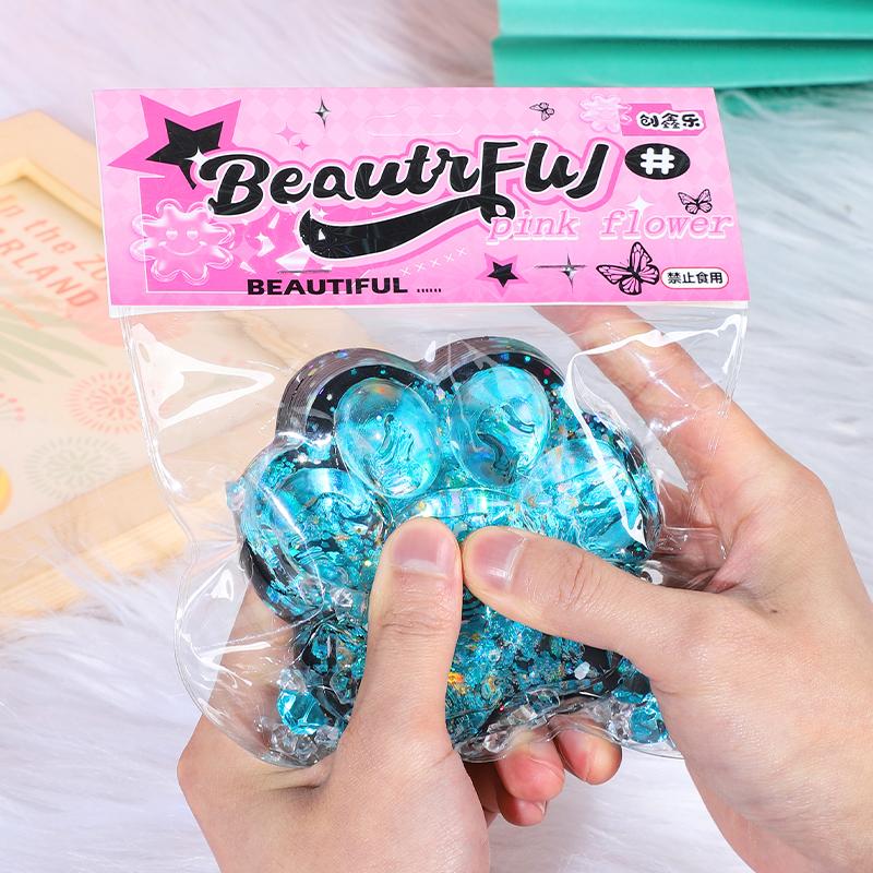 Taba Squishy Cat Paw Squeeze Toys Kawaii Sticky Squishies Fidget Toys for Birthday Party Favors Novelty Things for Kids Adults ﻿