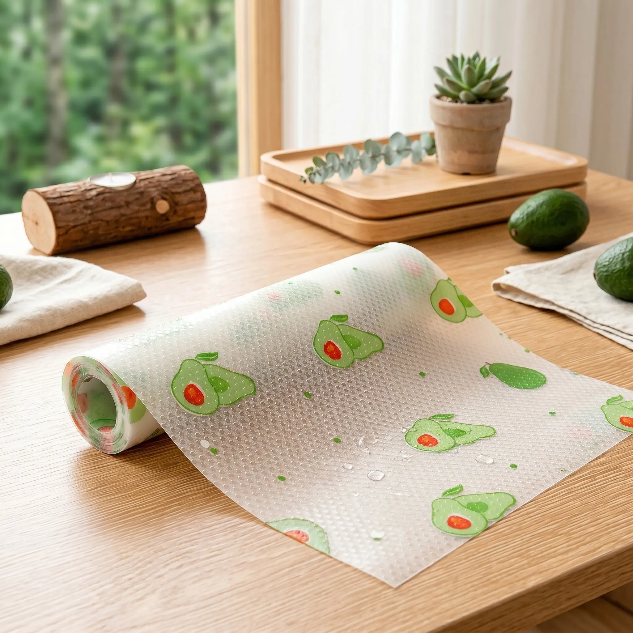 Refrigerator Liner - Moisture-Resistant, Non-Slip, Washable, Reusable Eva Material, Ideal for Kitchen Decor, Drawer Pad, Shoe Cabinet Pad, Closet Pad, Avocado