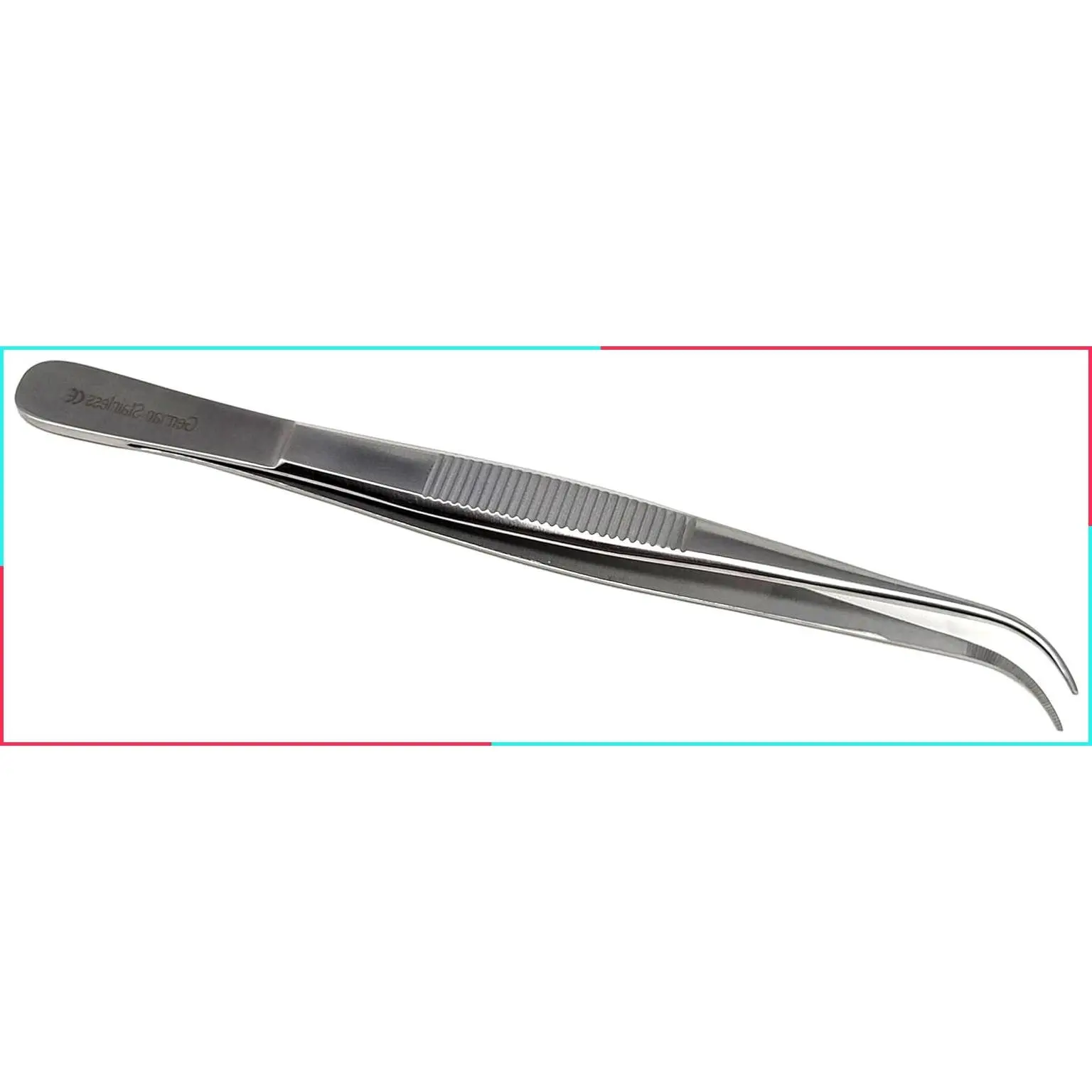 Stainless Steel Lab Tweezers, 6 inch (15.2 cm), High Precision Fine Curved Point Forceps