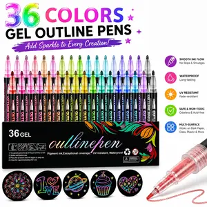 24/36/48 Color Fluorescent Markers, Bright Colors, Fine Tip, Multifunctional for Students and Office, Art Supplies, Gift Ideas