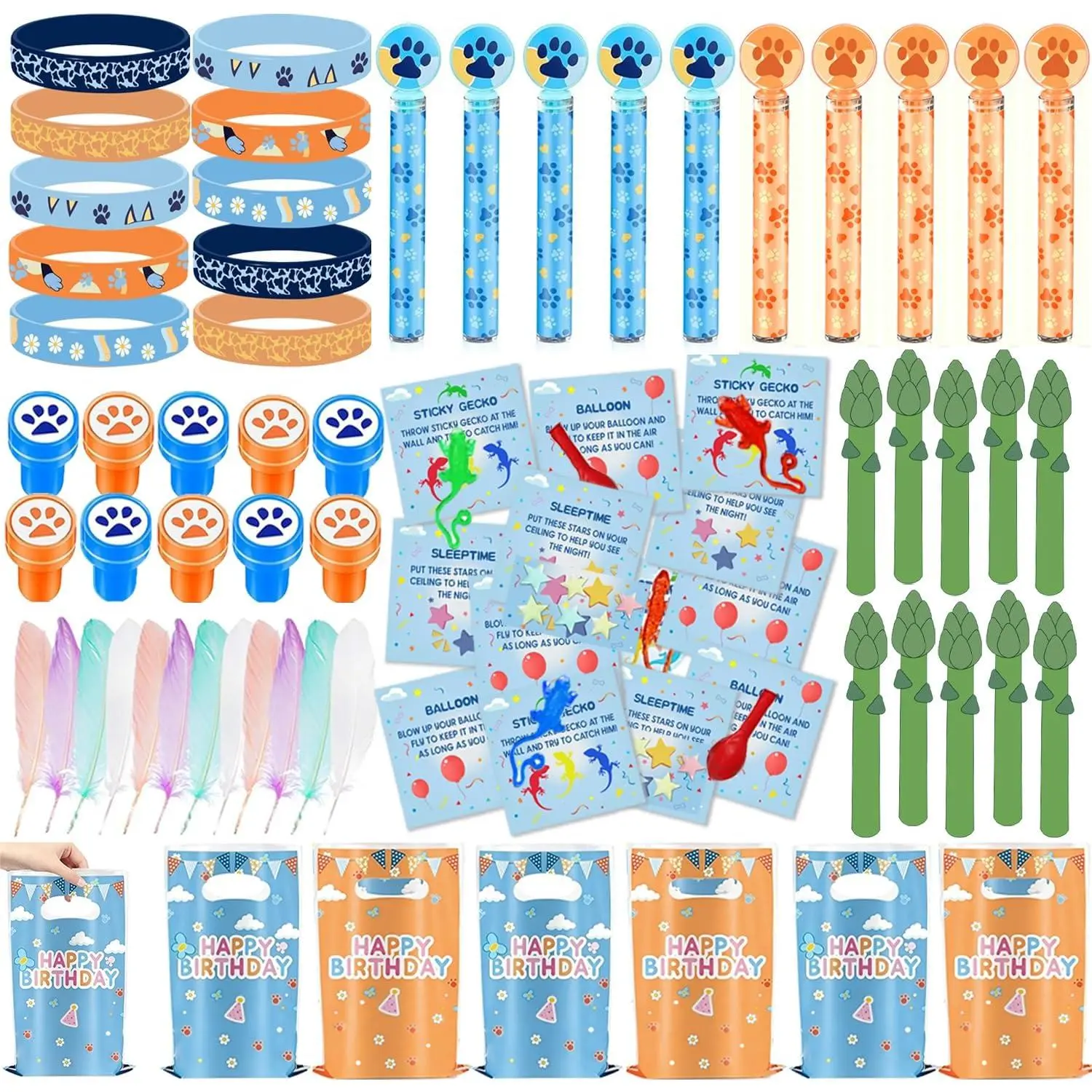 120 count Party Favors Supplies Decor , Birthday Decorations for Outdoor Indoor Essentials  Haves, Stars Balloons Bags for 10 Guests Use