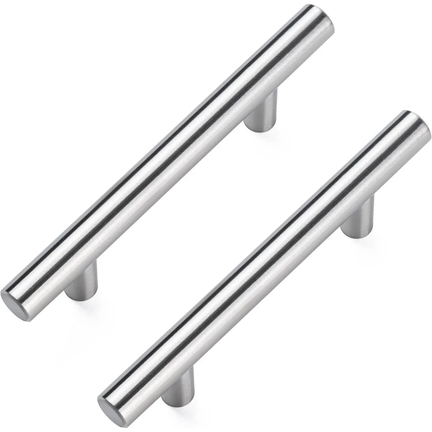 4 Pack Cabinet Handles, 5 Inch Length, 3 Inch Hole Center, Brushed Nickel | Stainless Cabinet Handles, Kitchen Drawer Pulls, Cabinet Handles, For Cupboards, Drawers, Dressers, Cabinet Update