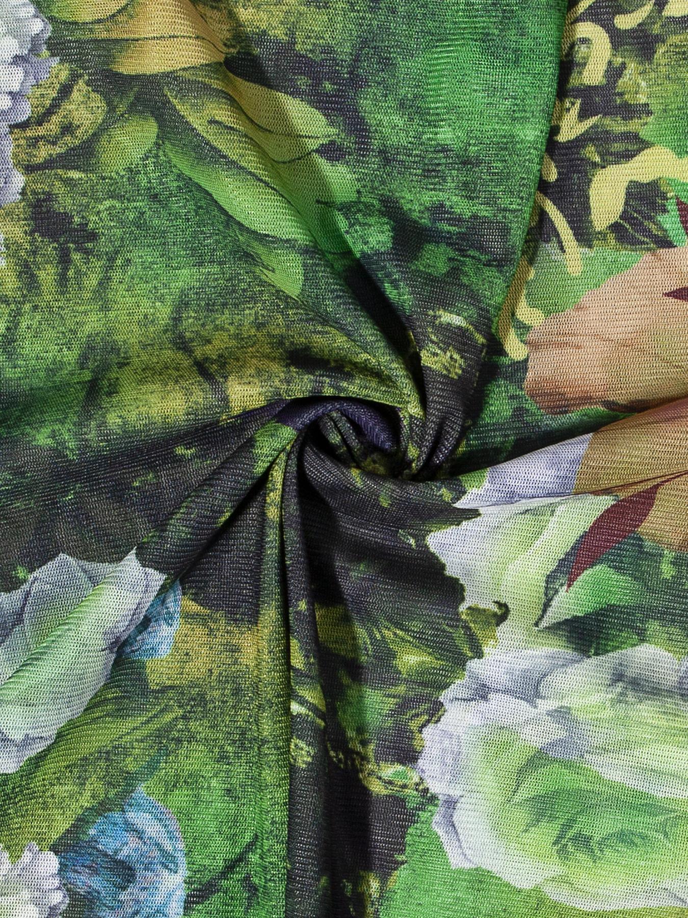 Women's Floral Print One-piece Overalls Skinny Jumpsuit, Casual Comfy Long Sleeve Bodysuit for Summer, Women's Clothes for Daily Wear