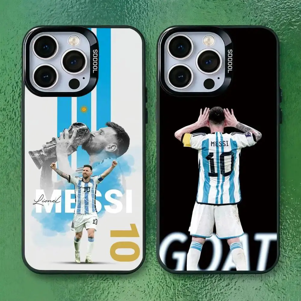 Lionel Messi #10 Shockproof TPU F-Football Smartphone Case - Silver-Plated Colored Inner Cover, Compatible with iPhone 17,16,15,14,13,12,11 Plus,Pro Max,XS - Mobile Phone Accessory