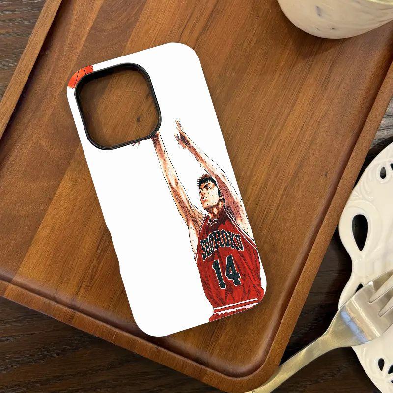 Popular Anime/Cartoon "Slam Dunk" Design 2-in-1 Dual-Layer Phone Case — Compatible with iPhone 17/16/15/14/13/12 — Drop-Resistant Hard Case, The Perfect Gift Choice